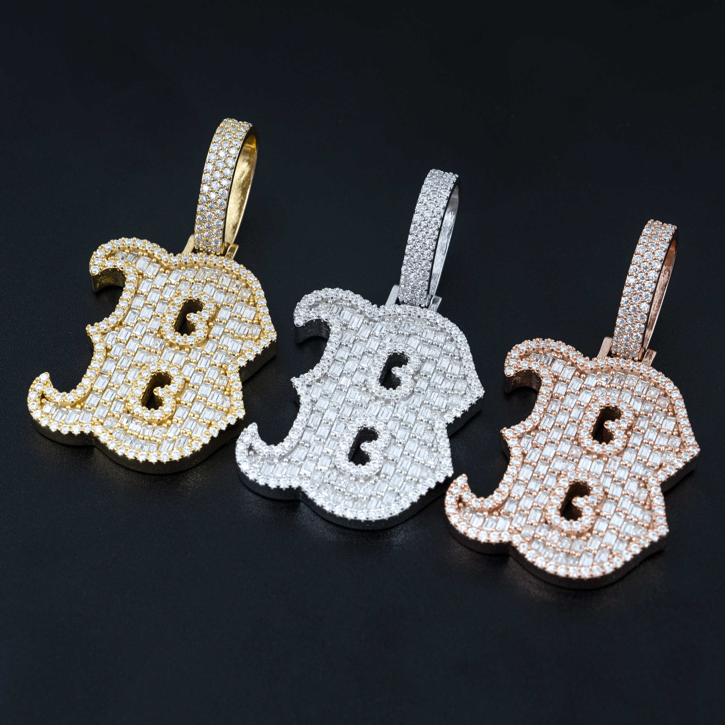 Popular Design Iced Out Jewelry Initial Letter B Pendant
