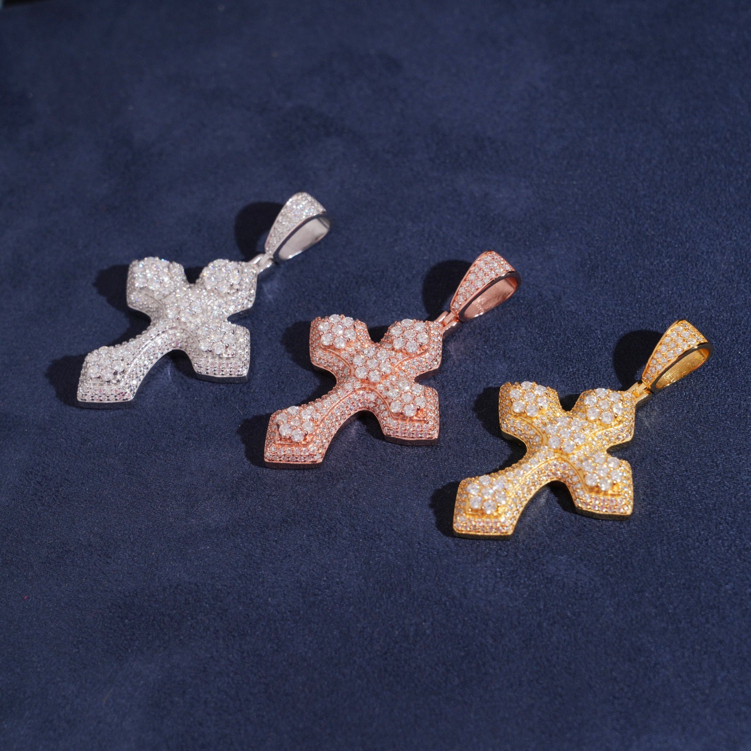 Hip Hop Jewelry Cz Cluster Design Cross Pendant