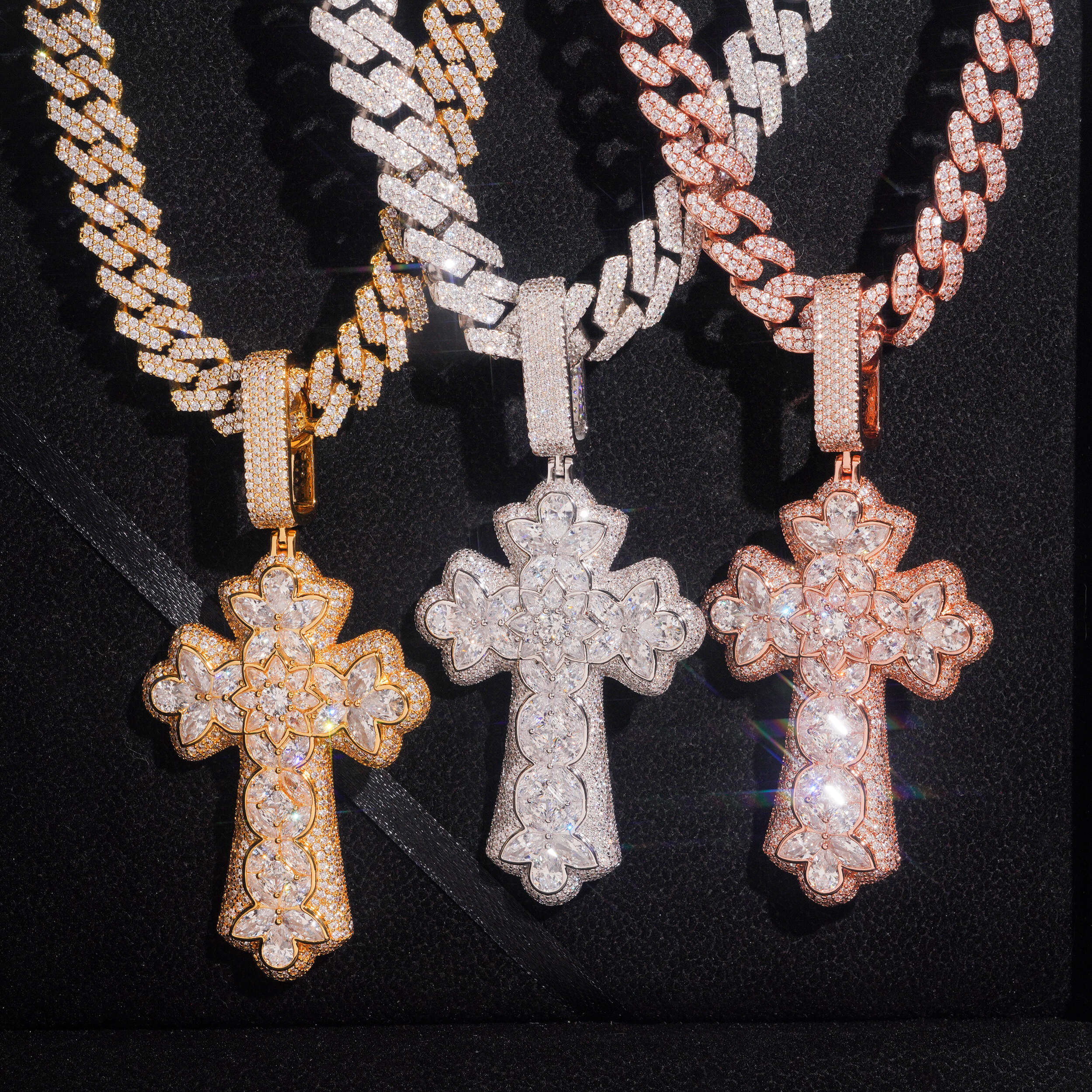 Large Size Cross Pendant Iced Out Men Jewelry Cross Charm