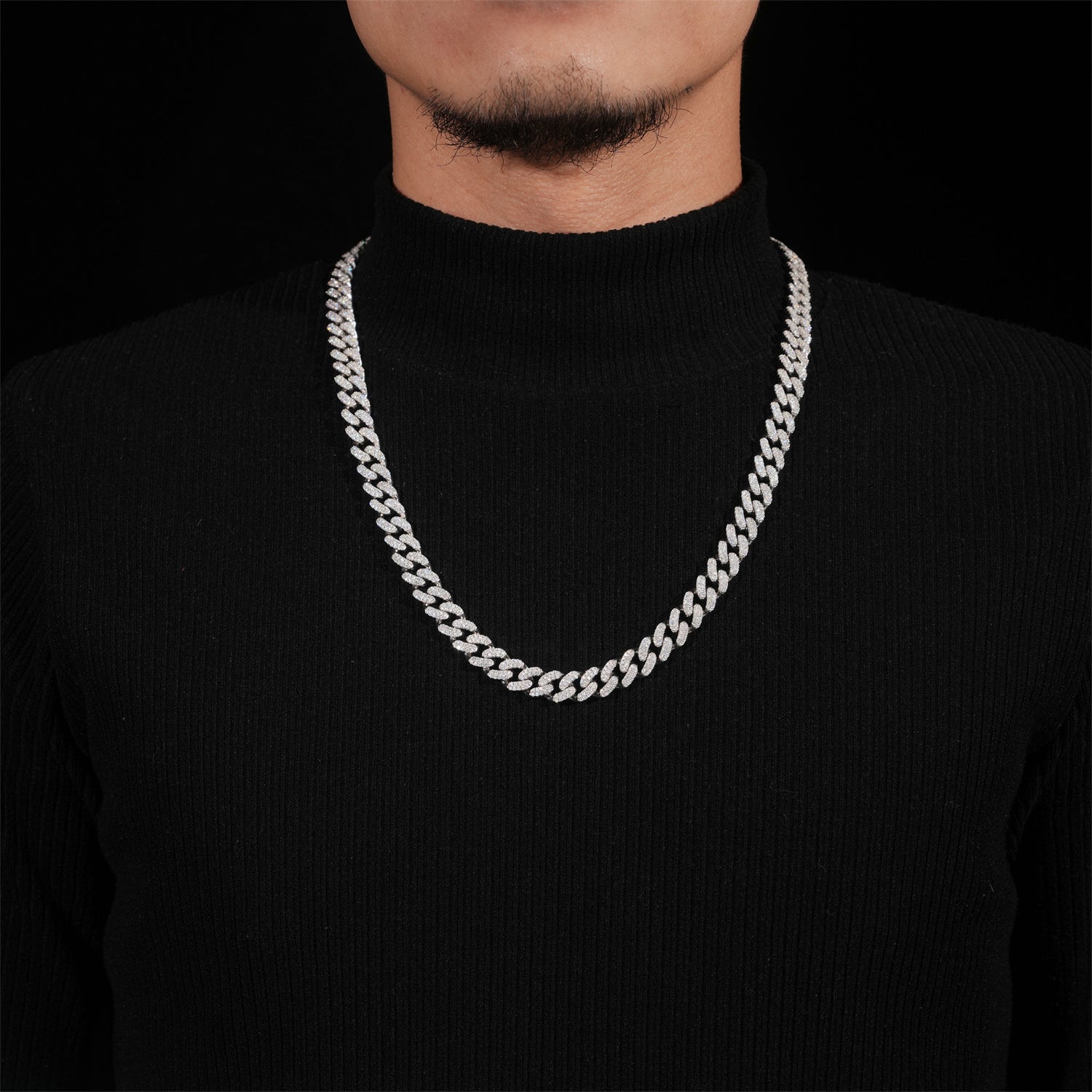 10mm Two Rows Round Link Miami Cuban Chain Necklace