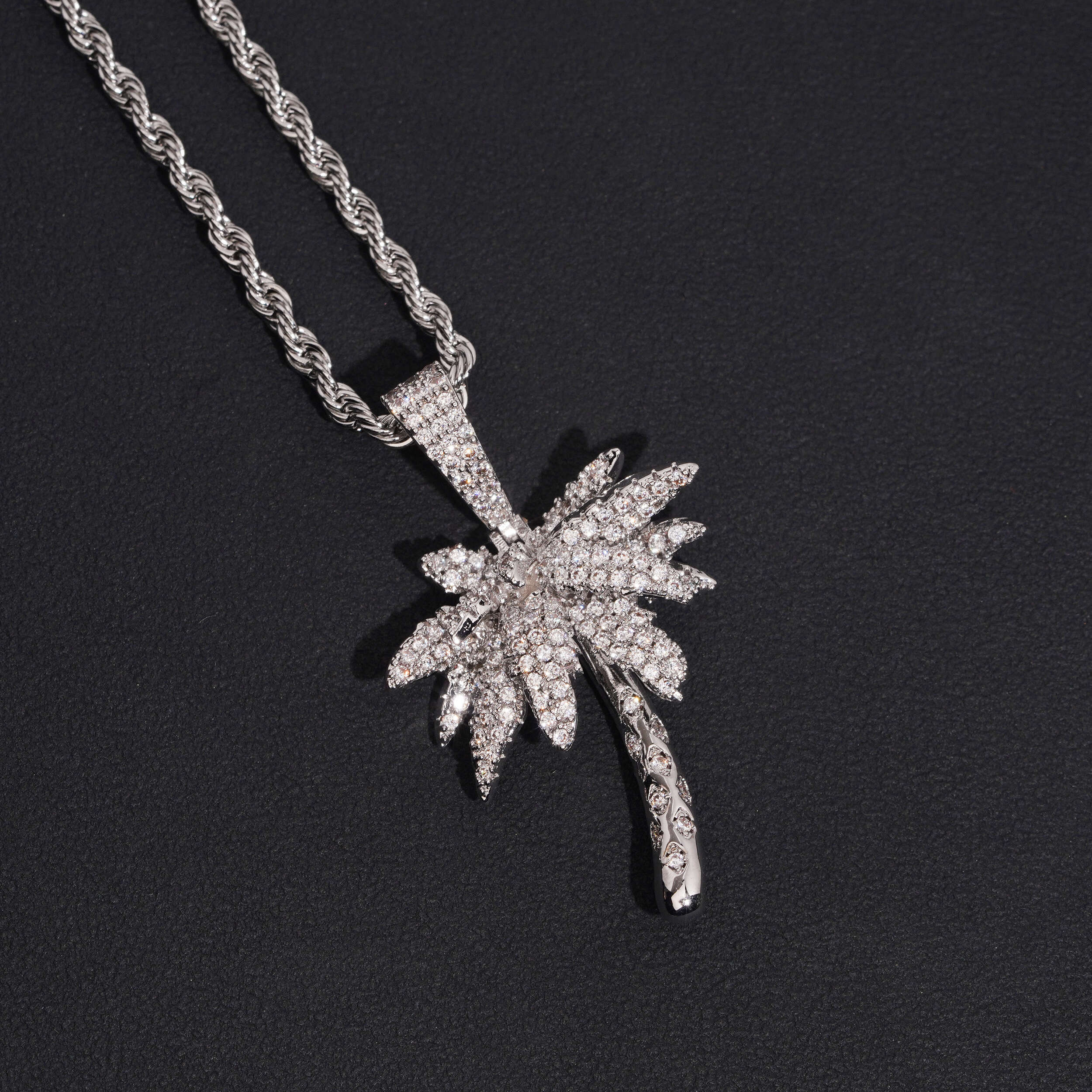 Iced Out Cz Tree Pendant Charm For Unisex