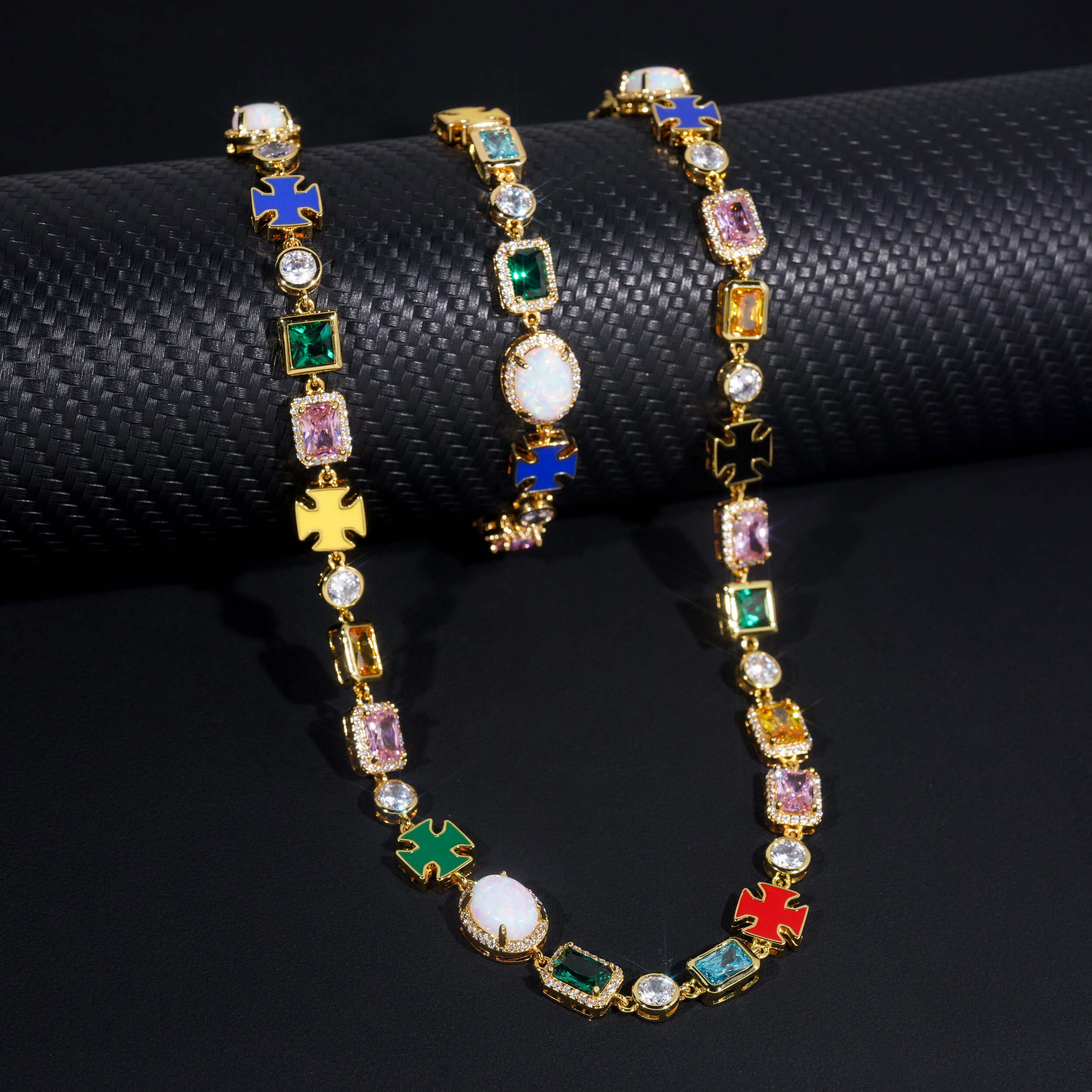 Unique Deisgn Multi Color Men Gemstone Necklace