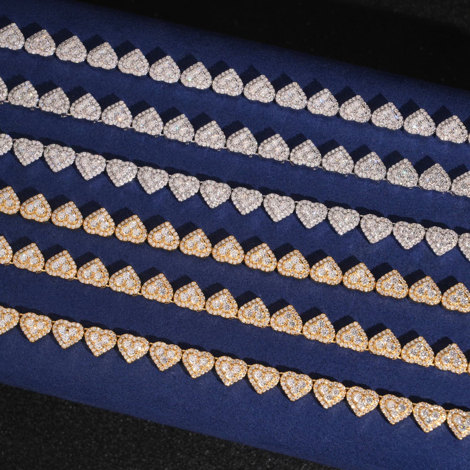 8MM Heart Shaped Cubic Zirconia Tennis Chain Necklace