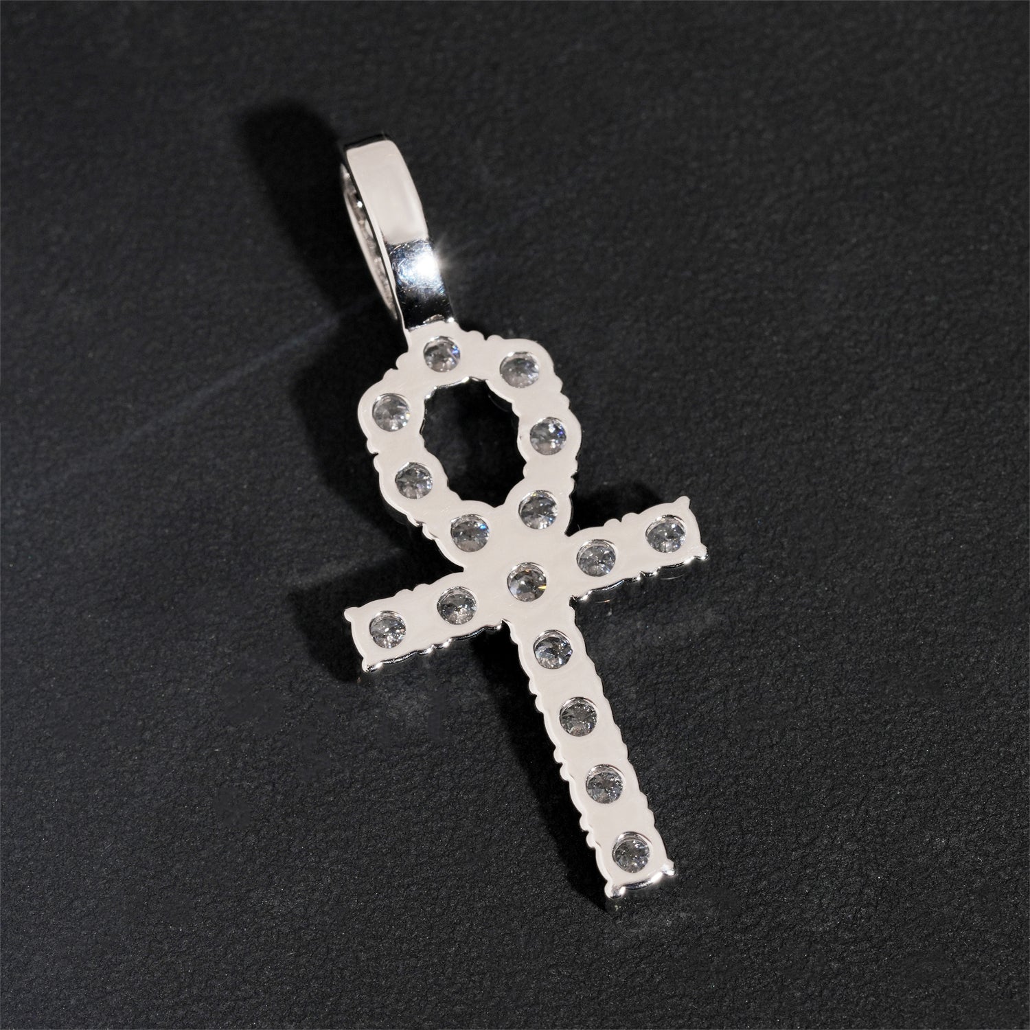 Iced Out Cz 3MM Ankh Cross Pendant Charm