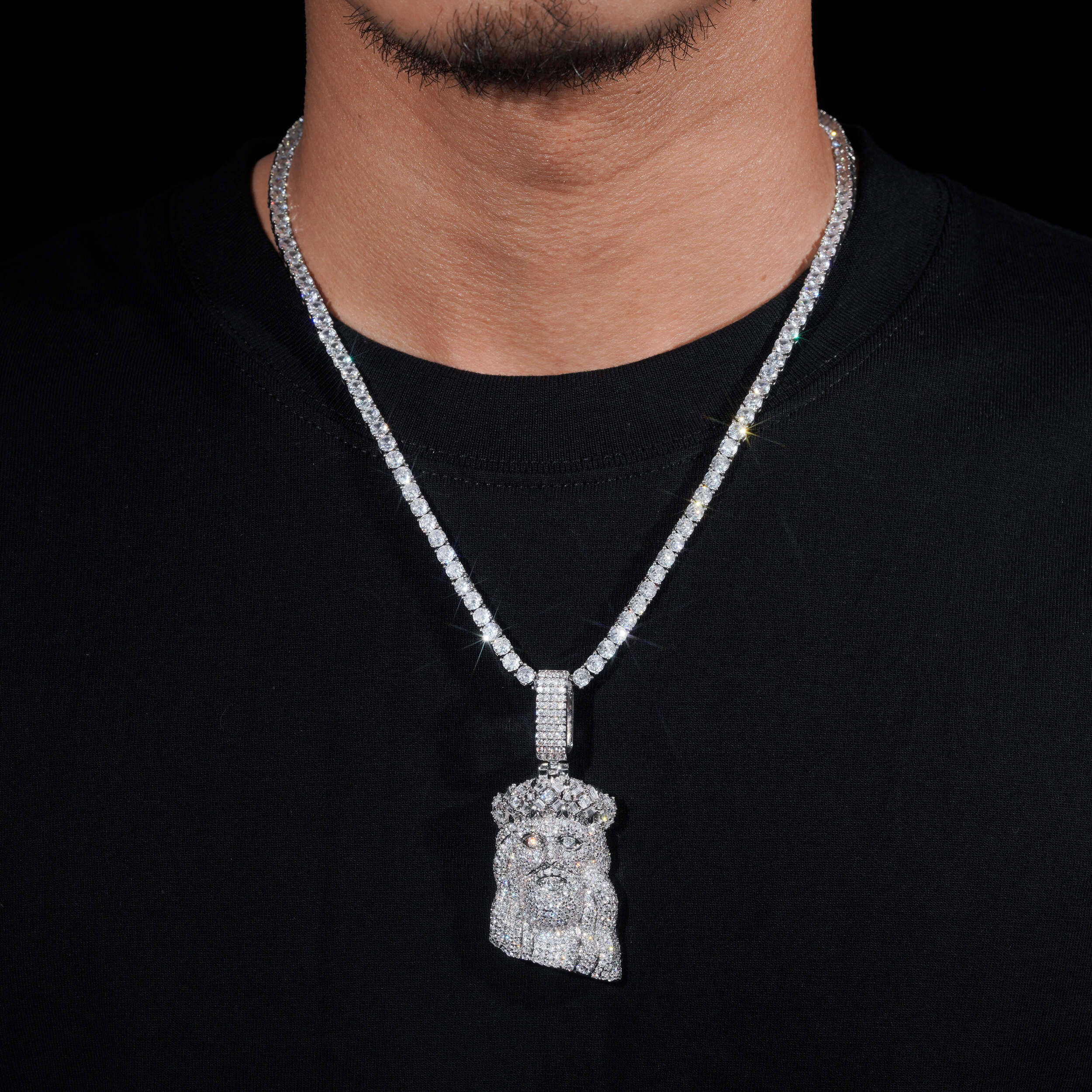 Iced Out Cz Jesus Pendant For Men