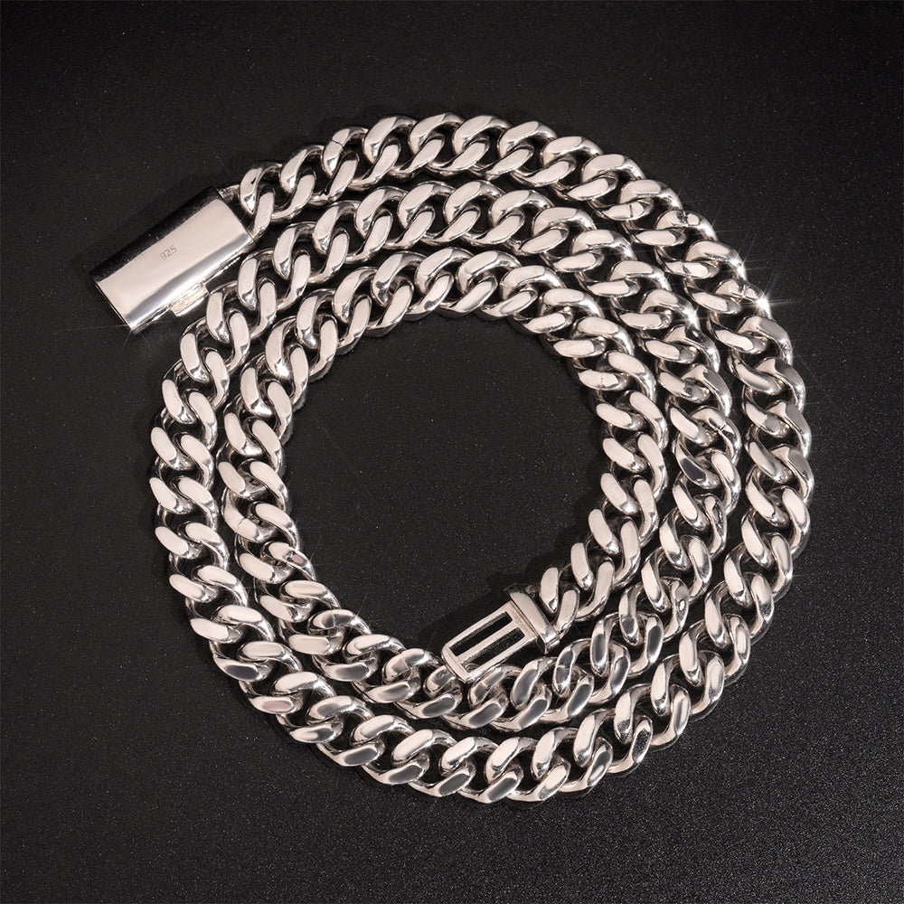 10mm Two Rows Round Link Miami Cuban Chain Necklace
