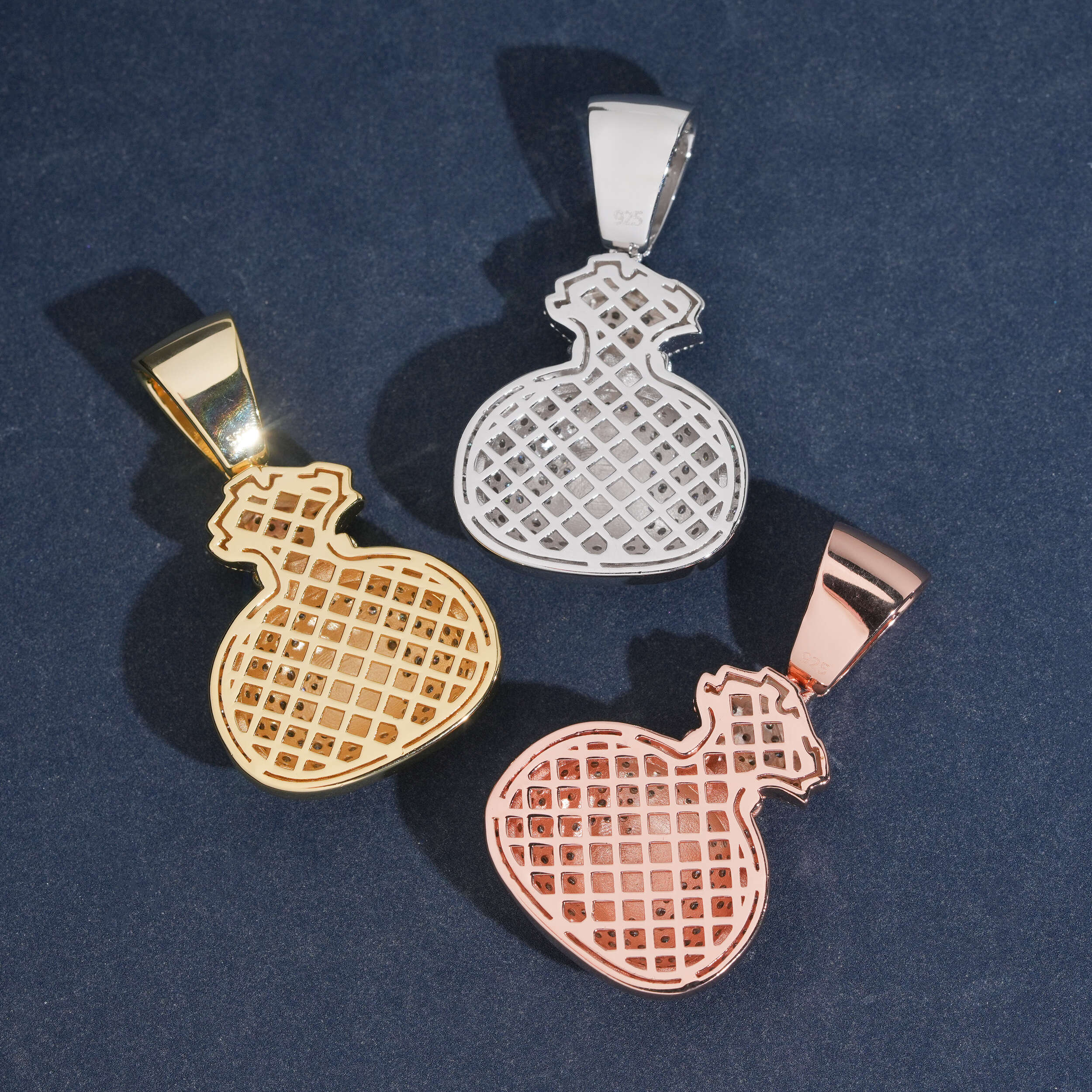 Stylish Men Jewelry Iced Out Money Bag Charm Pendant