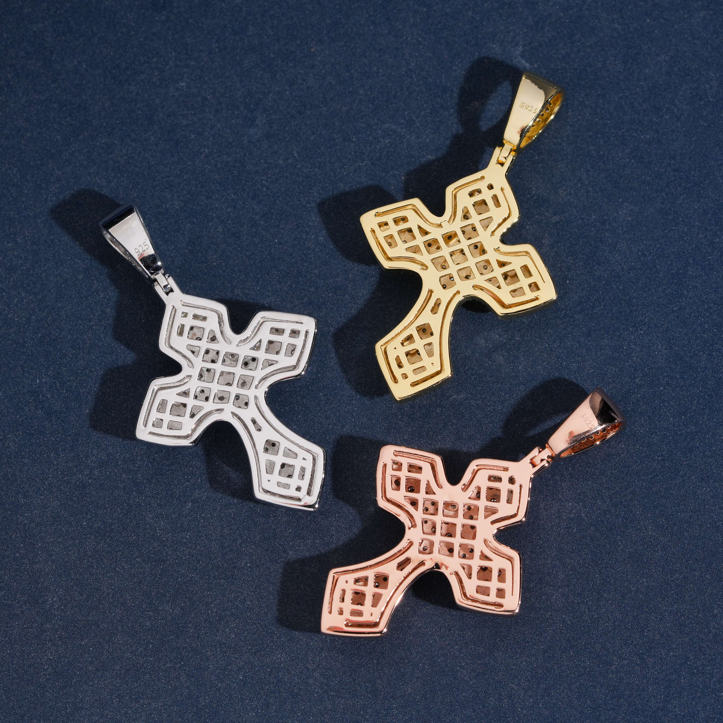 Hip Hop Jewelry Cz Cluster Design Cross Pendant