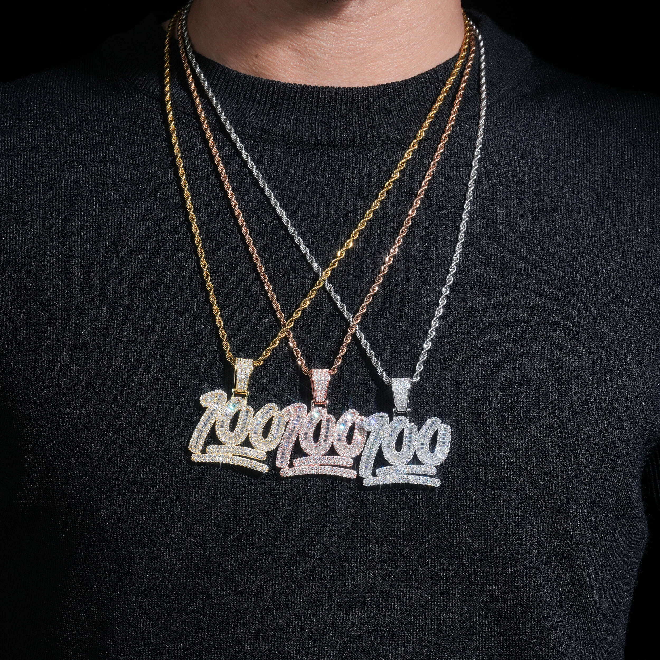 Baguette Cut Diamond Cz Hip Hop Pendant 100 Score