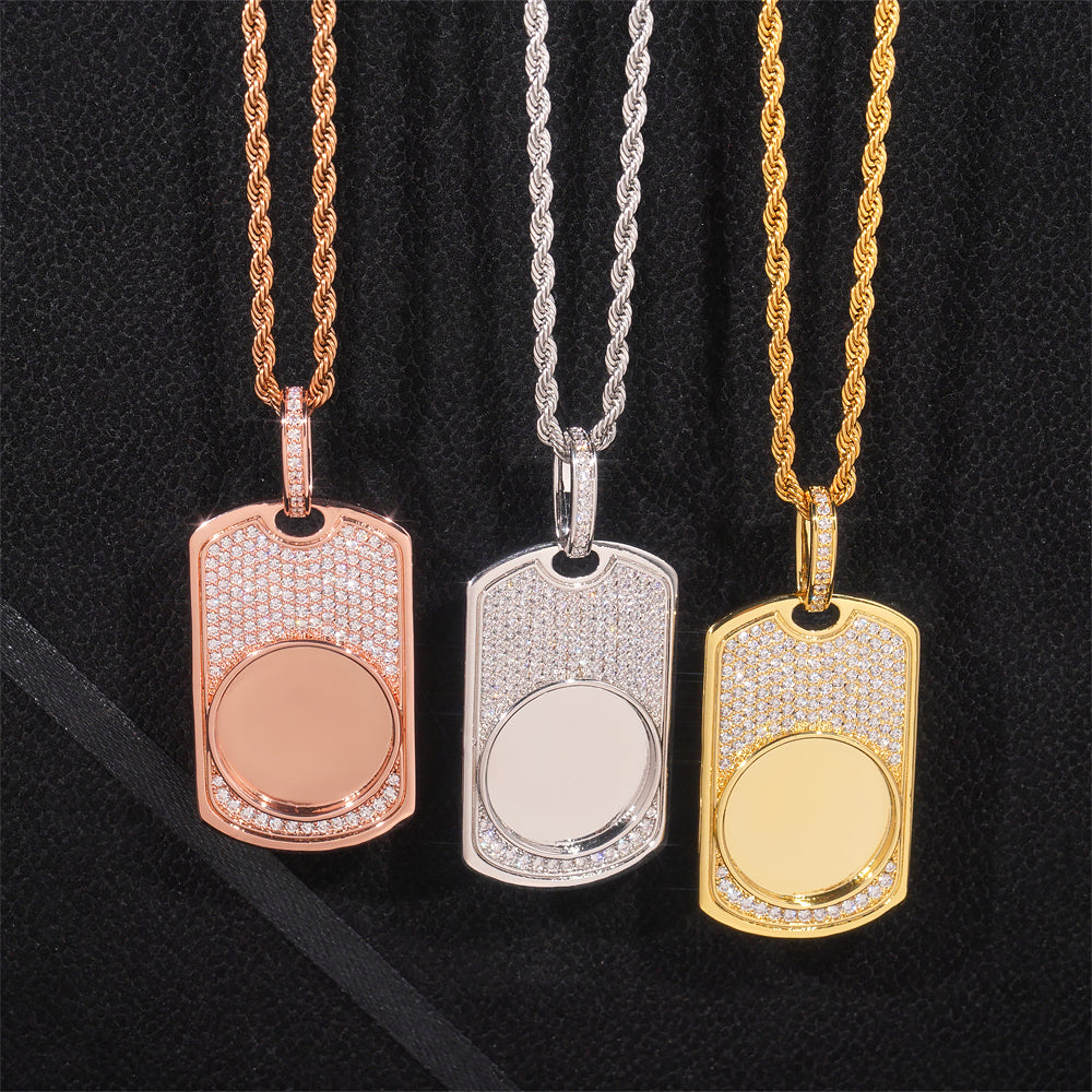 Stylish Men Jewelry Photo Memory Dog Tag Pendant