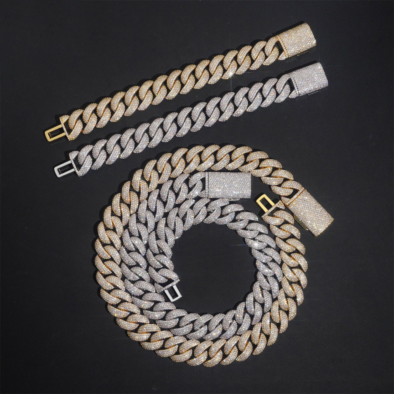 Hip Hop Iced Out 20MM Flower Setting Miami Cuban Link Bracelet