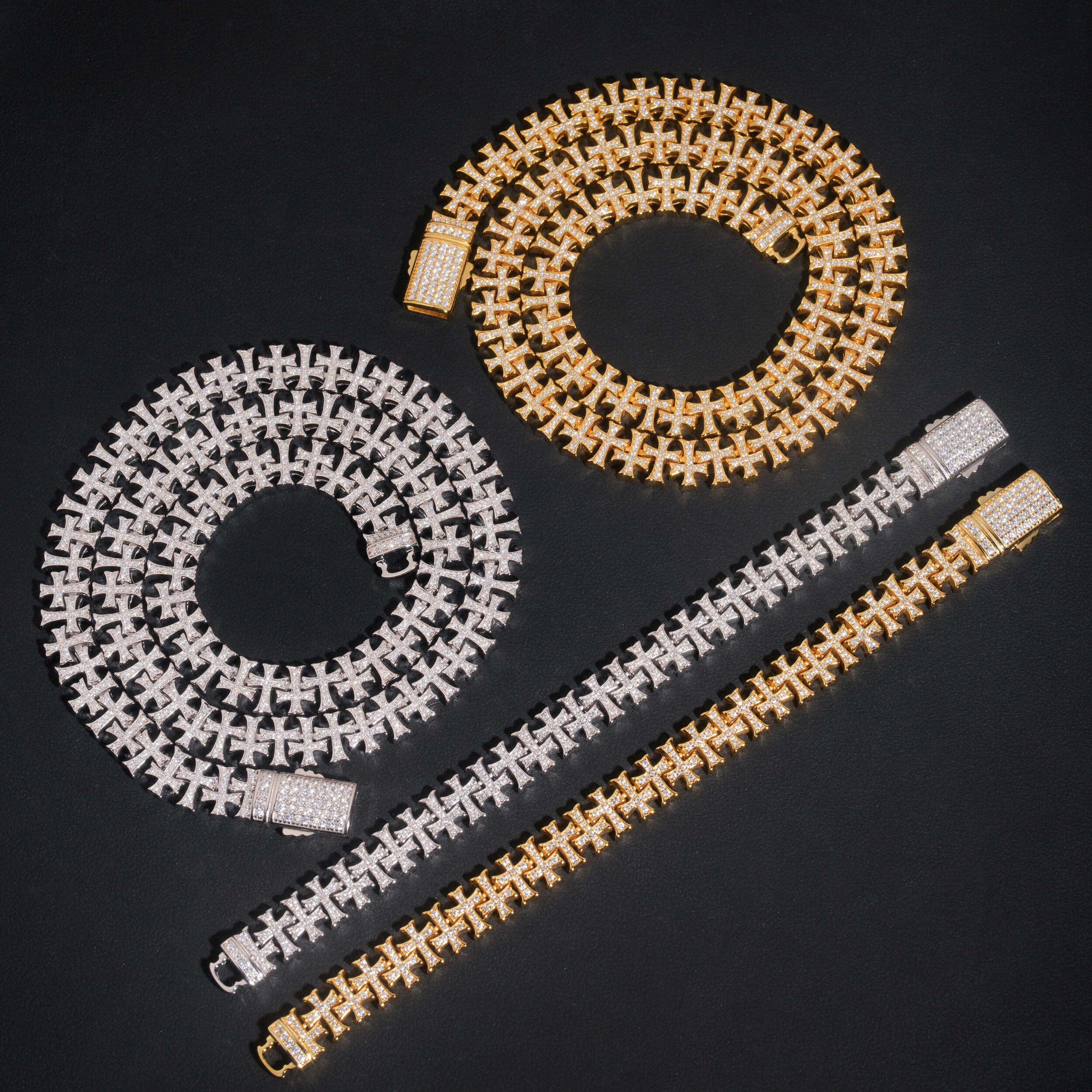 Stylish Hot Sell Cross Link Chain Necklace 10MM Hip Hop Jewelry