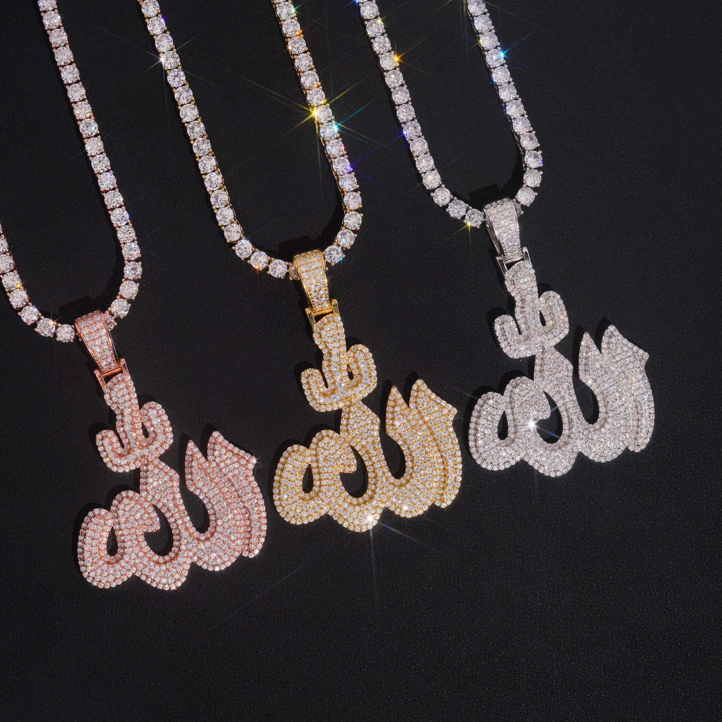 Hip Hop Jewelry Men Iced Out Allah Symbol Pendant