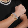 15MM Three Rows Iced Out Men Cuban Link Bracelet