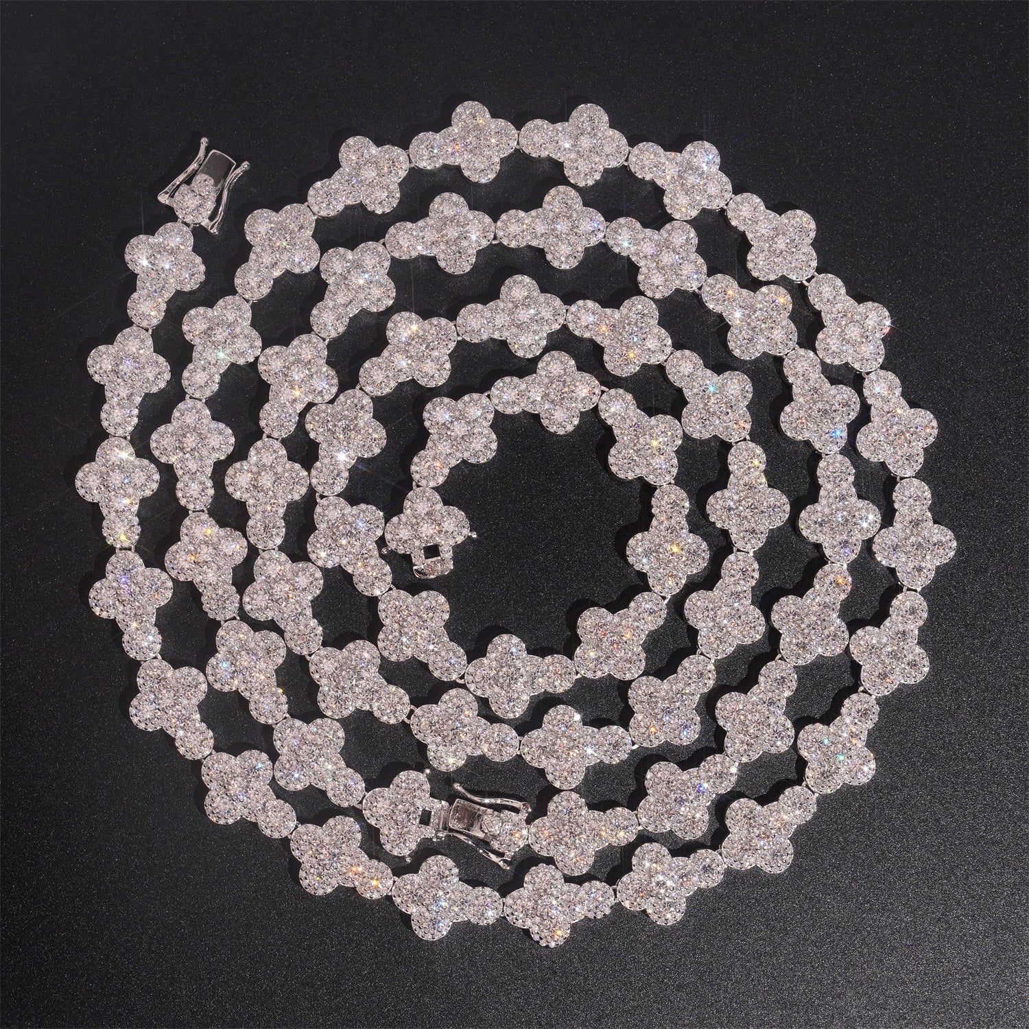 Iced Out Cz 13MM Cross Link Tennis Necklace