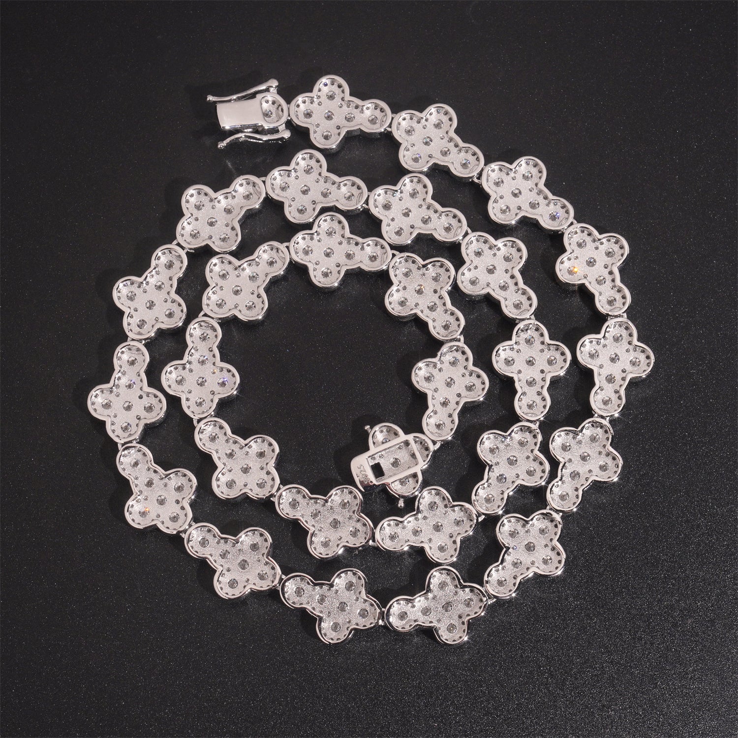 Iced Out Cz 13MM Cross Link Tennis Necklace