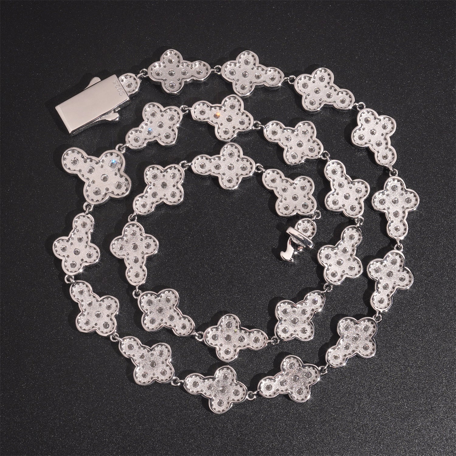 Hip Hop Iced Out Bling 13mm Cross Tennis Necklace