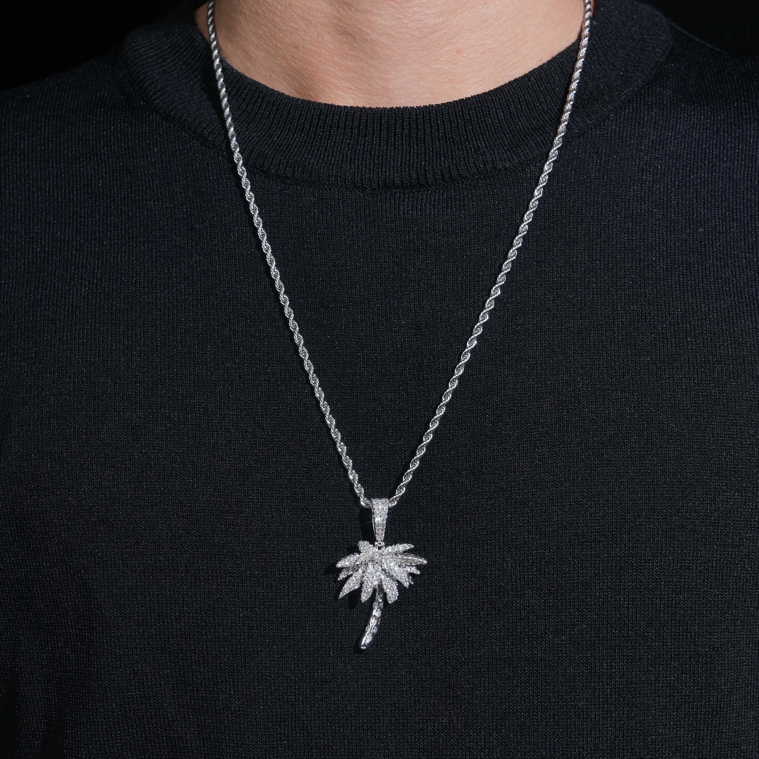 Iced Out Cz Tree Pendant Charm For Unisex