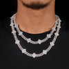 Micro Pave Cubic Zirconia Clover Link Cuban Necklace