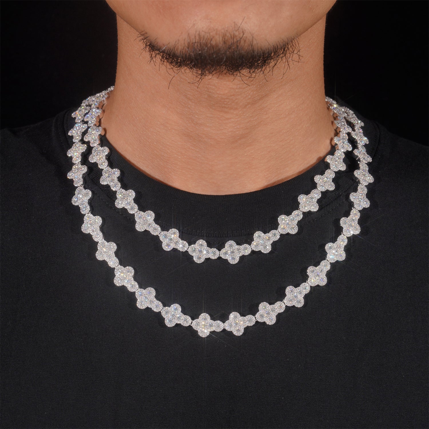 Iced Out Cz 13MM Cross Link Tennis Necklace