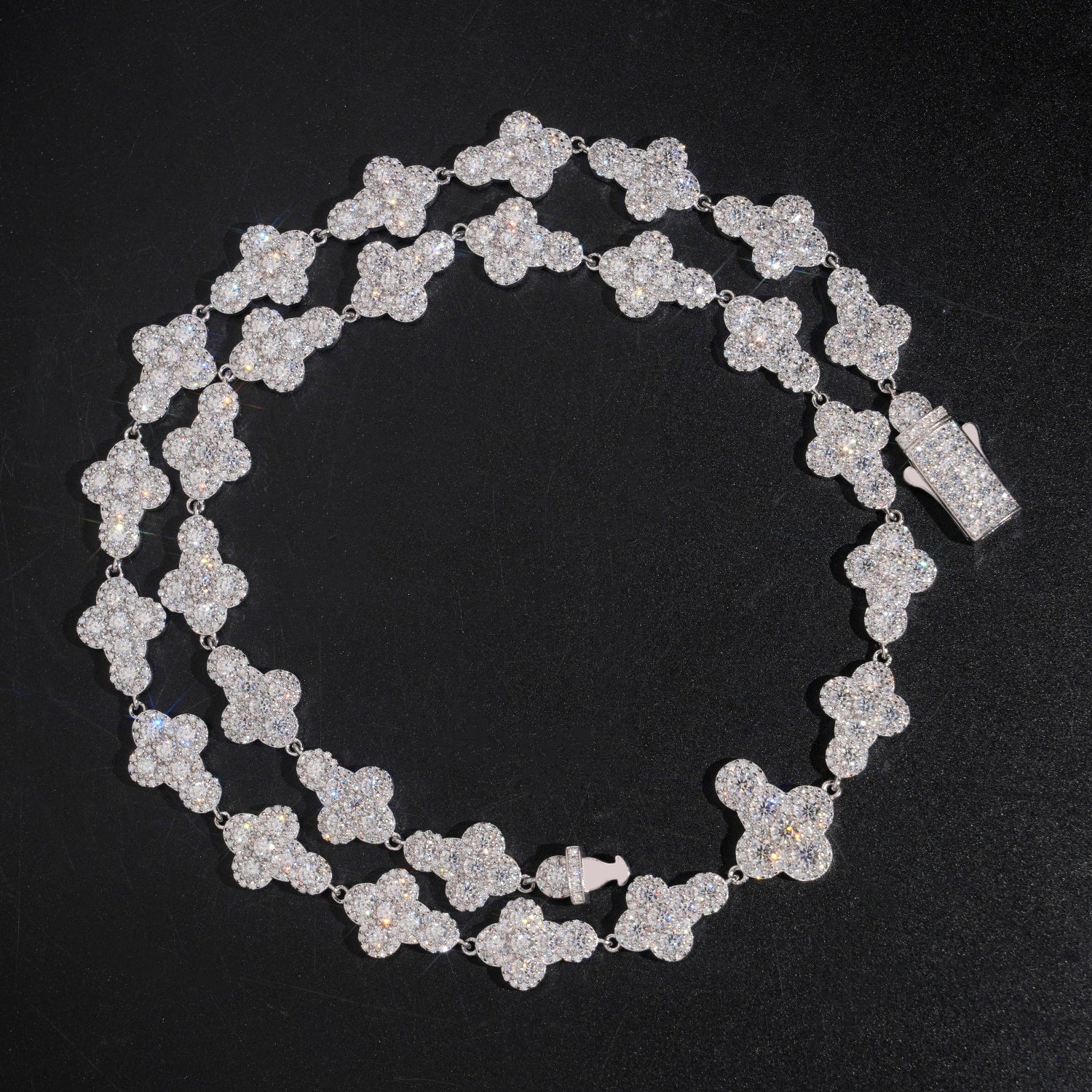 Hip Hop Iced Out Bling 13mm Cross Tennis Necklace