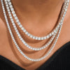 High Quality Cubic Zirconia Cz925 Sterling Silver 3MM Iced Bling Tennis Necklace