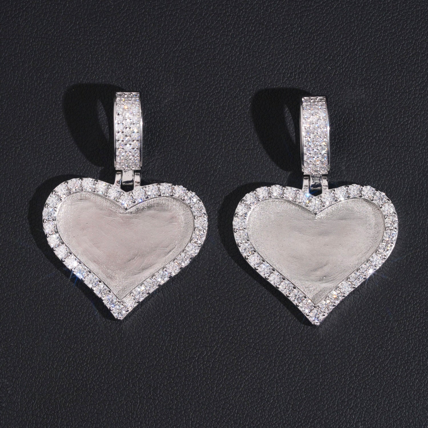 Cubic Zirconia Heart Shaped Photo Memory Pendant