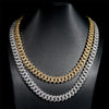 Double Rows Prong Set 12MM Cuban Link Chain Iced Out Hip Hop Jewelry