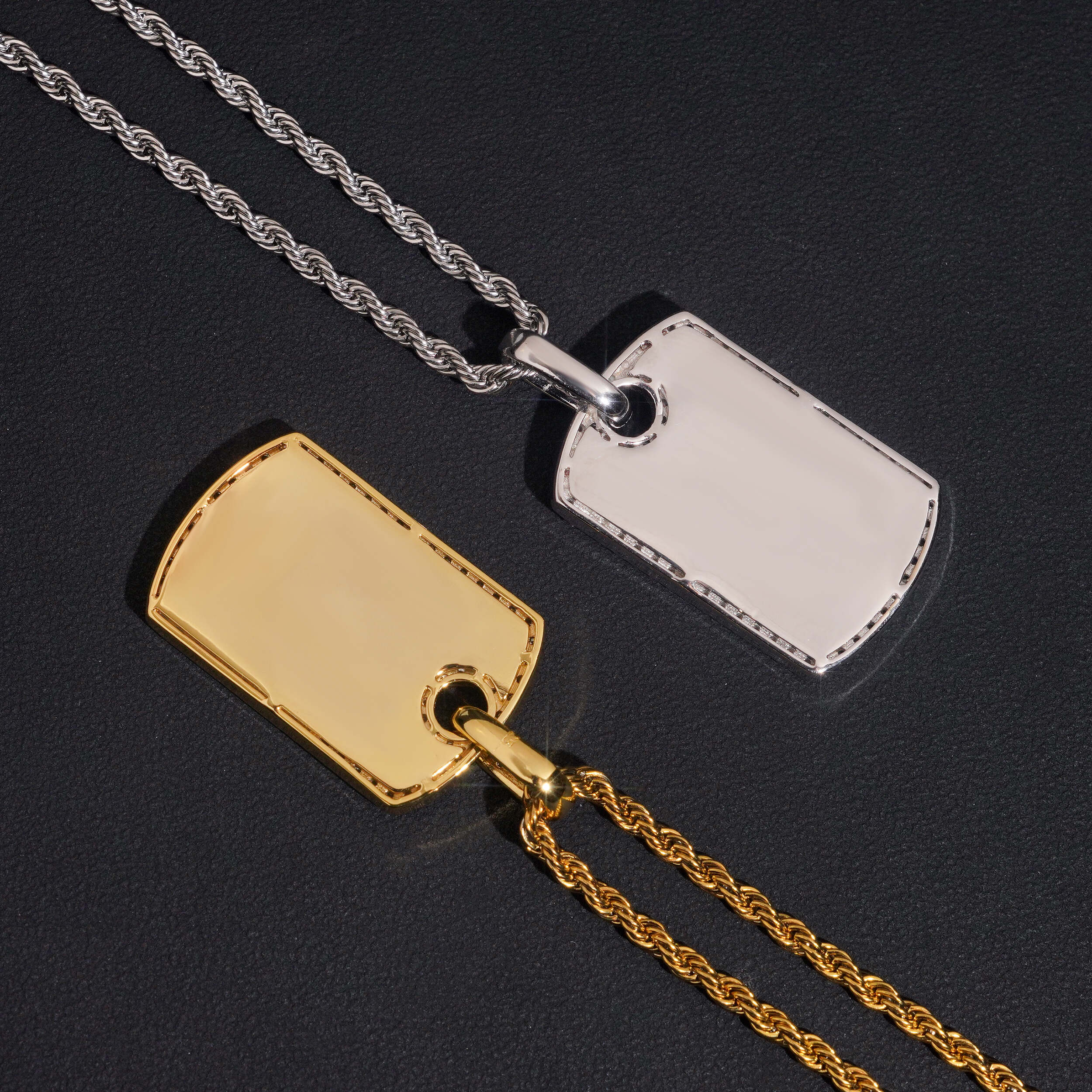Hip Hop Jewelry Iced Out Dog Tag Pendant For Men