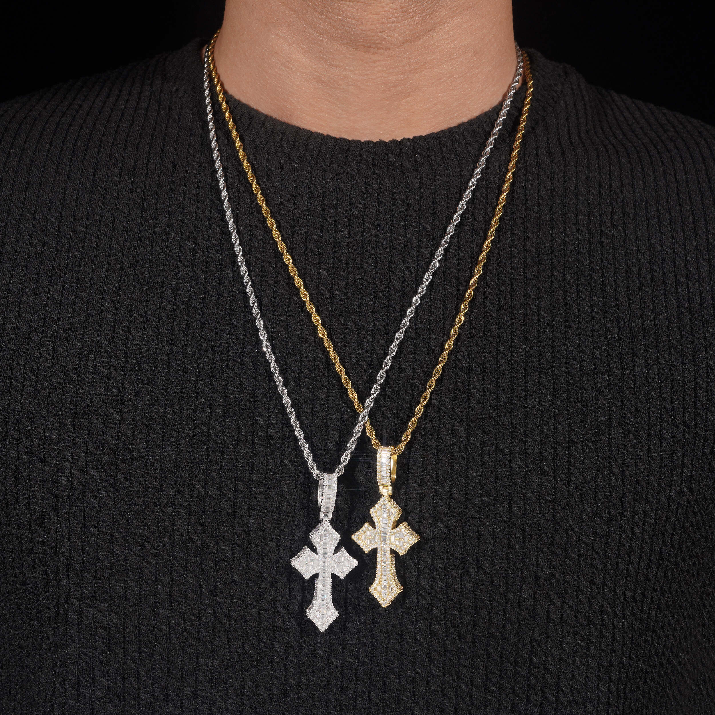 High Quality 5A Cz Stone Cross Pendant Charm For Men