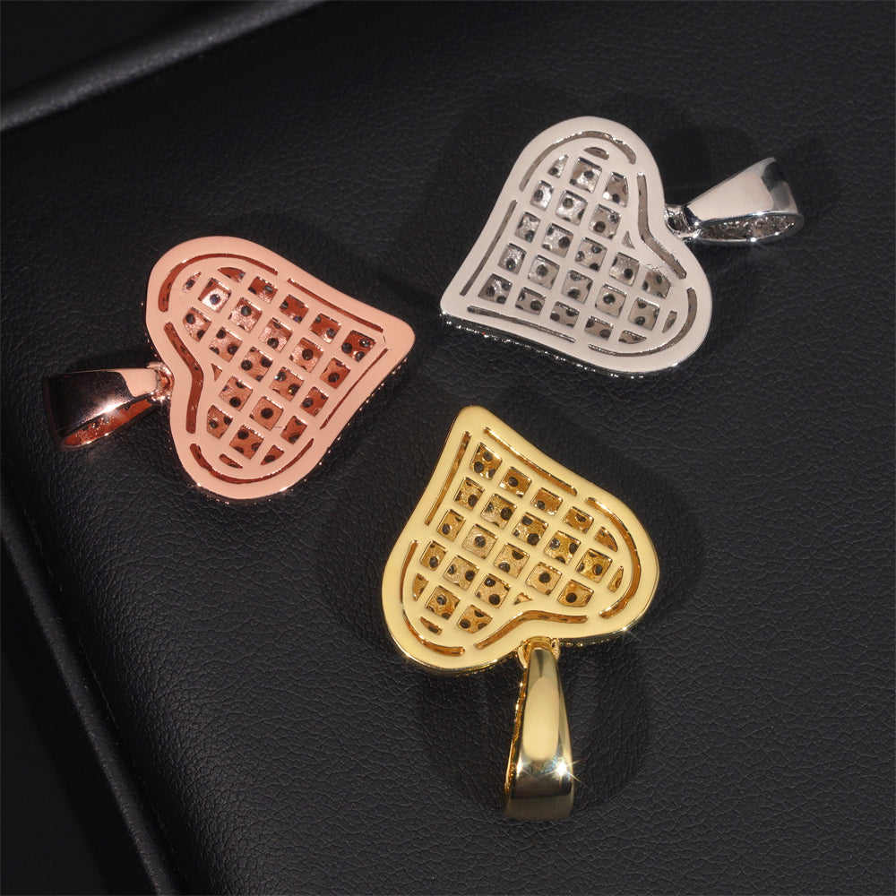 Heart Pendant Charm Cubic Zirconia For Unisex