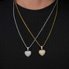 Stylish Iced Out Cubic Zirconia Heart Shaped Pendant