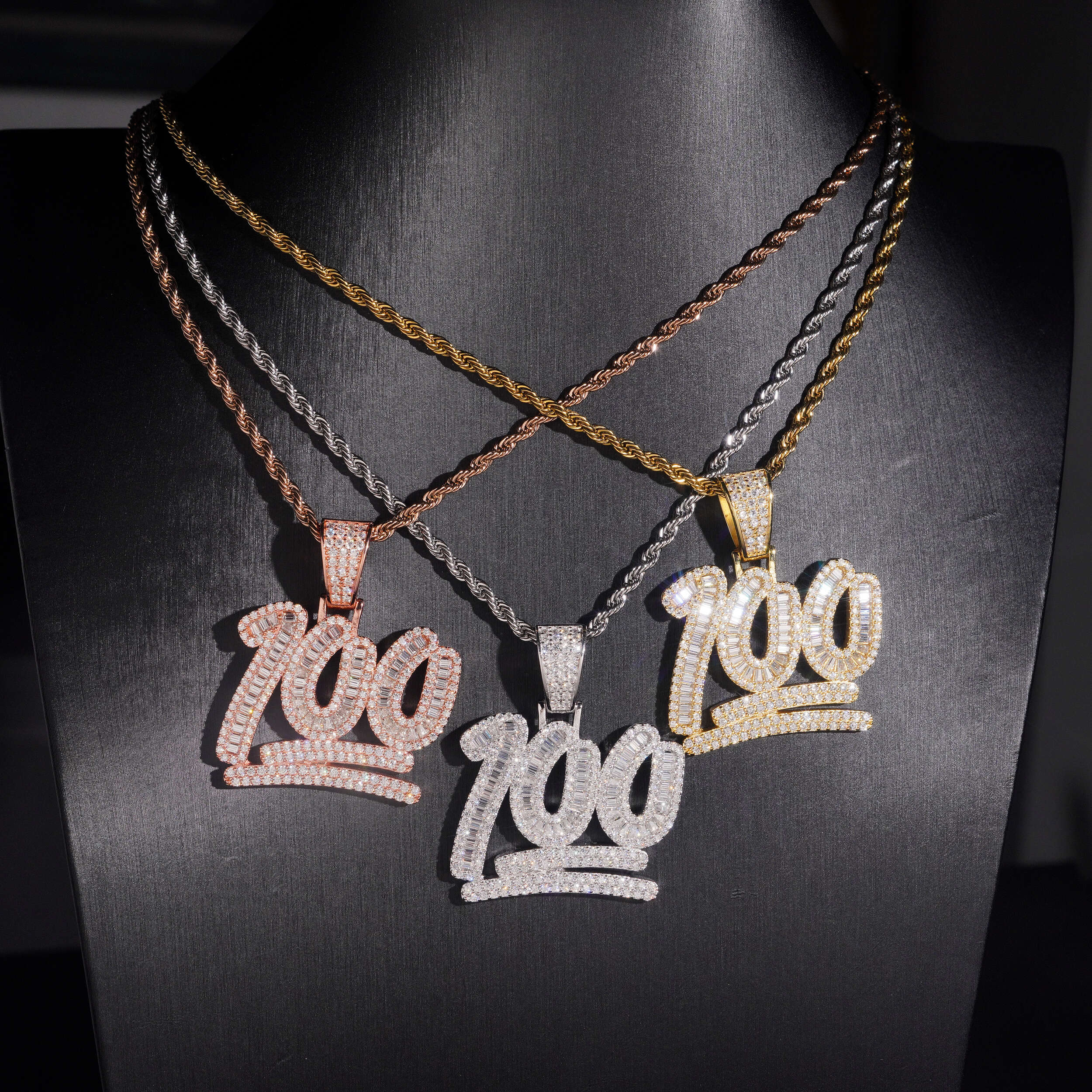 Baguette Cut Diamond Cz Hip Hop Pendant 100 Score