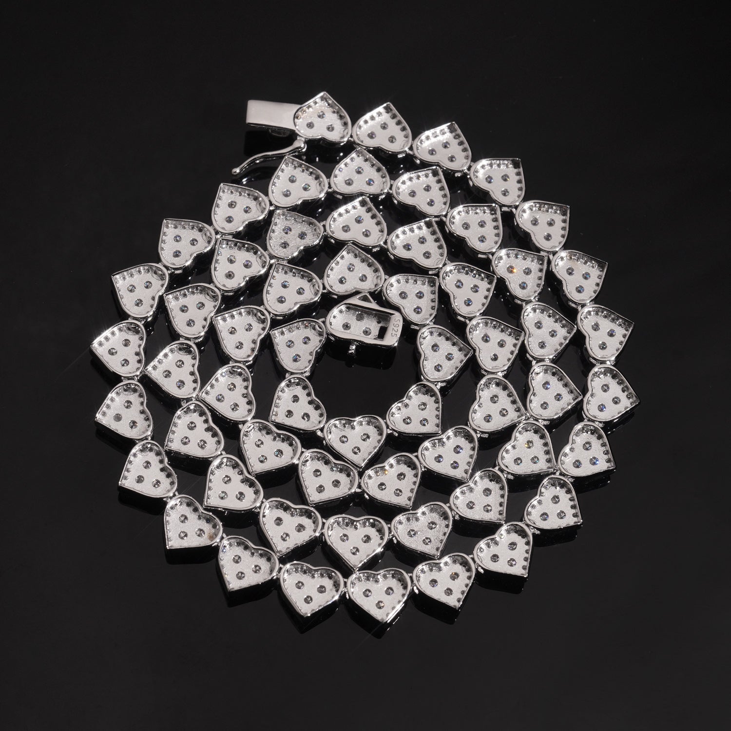 8MM Heart Shaped Cubic Zirconia Tennis Chain Necklace