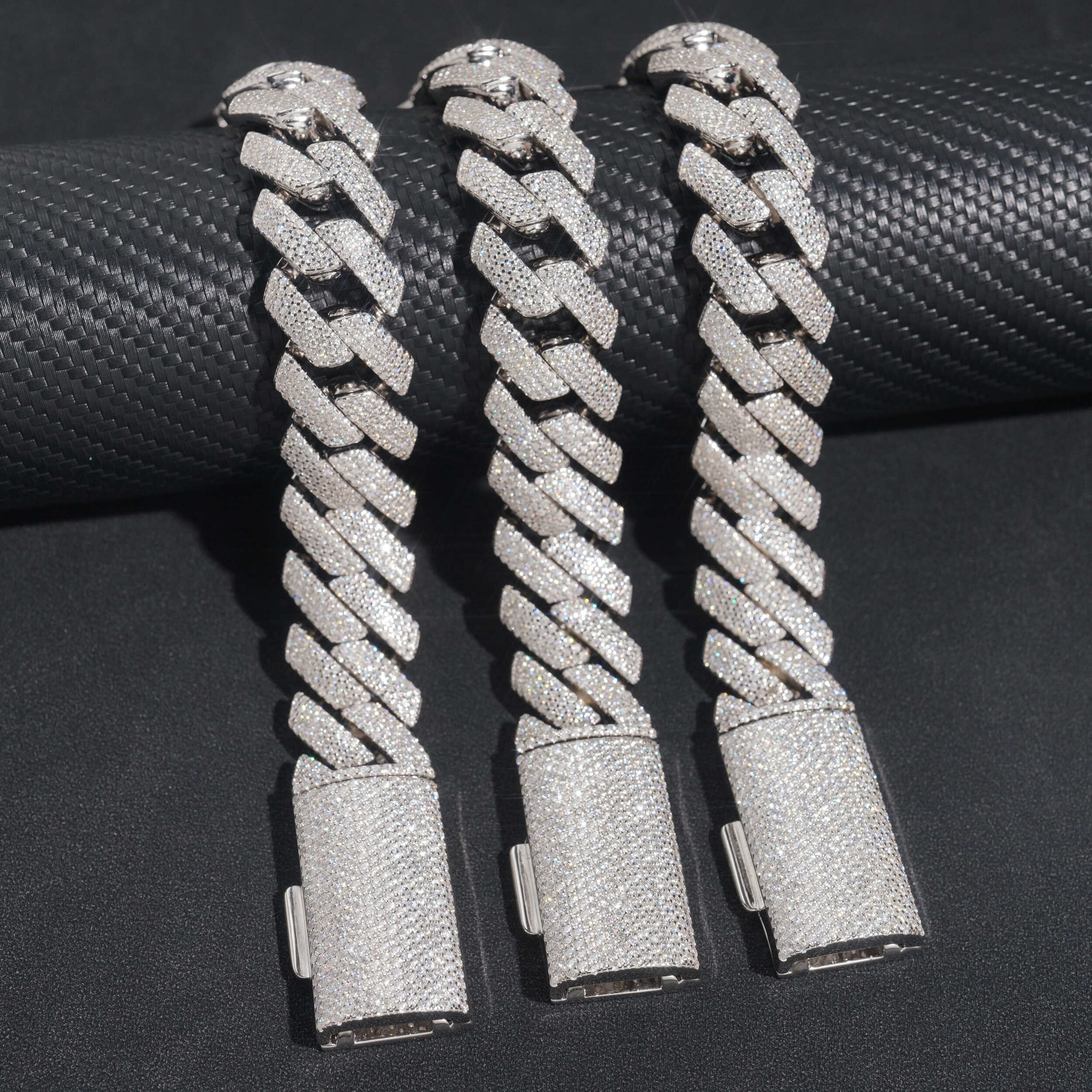 Iced Out Hip Hop Bling 20MM Four Rows Cuban Link Bracelet For Men