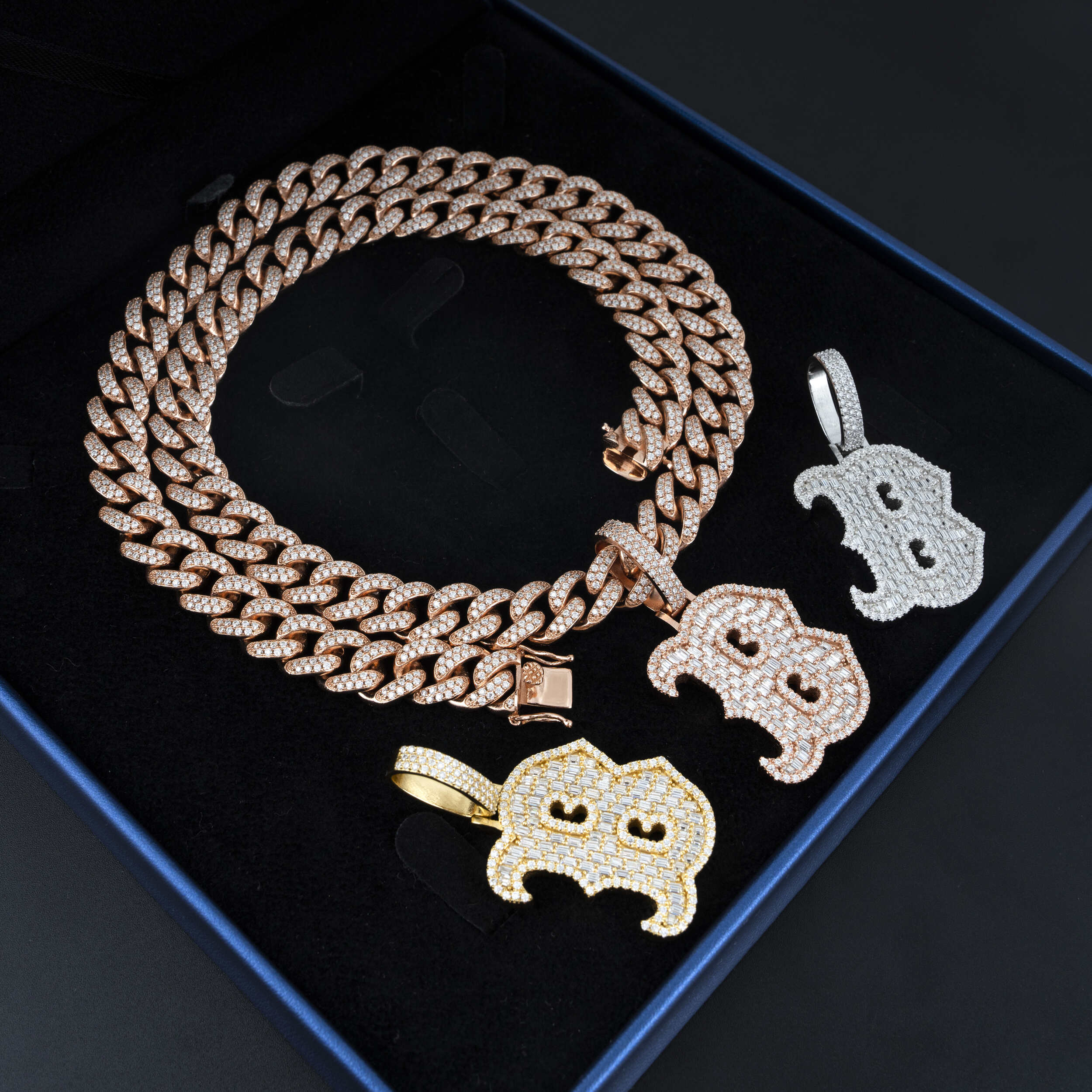 Popular Design Iced Out Jewelry Initial Letter B Pendant