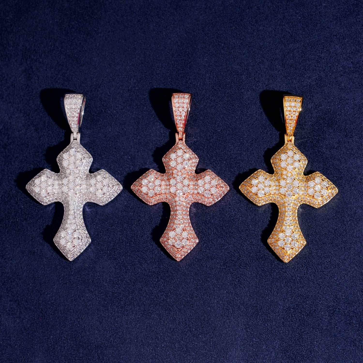 Hip Hop Jewelry Cz Cluster Design Cross Pendant