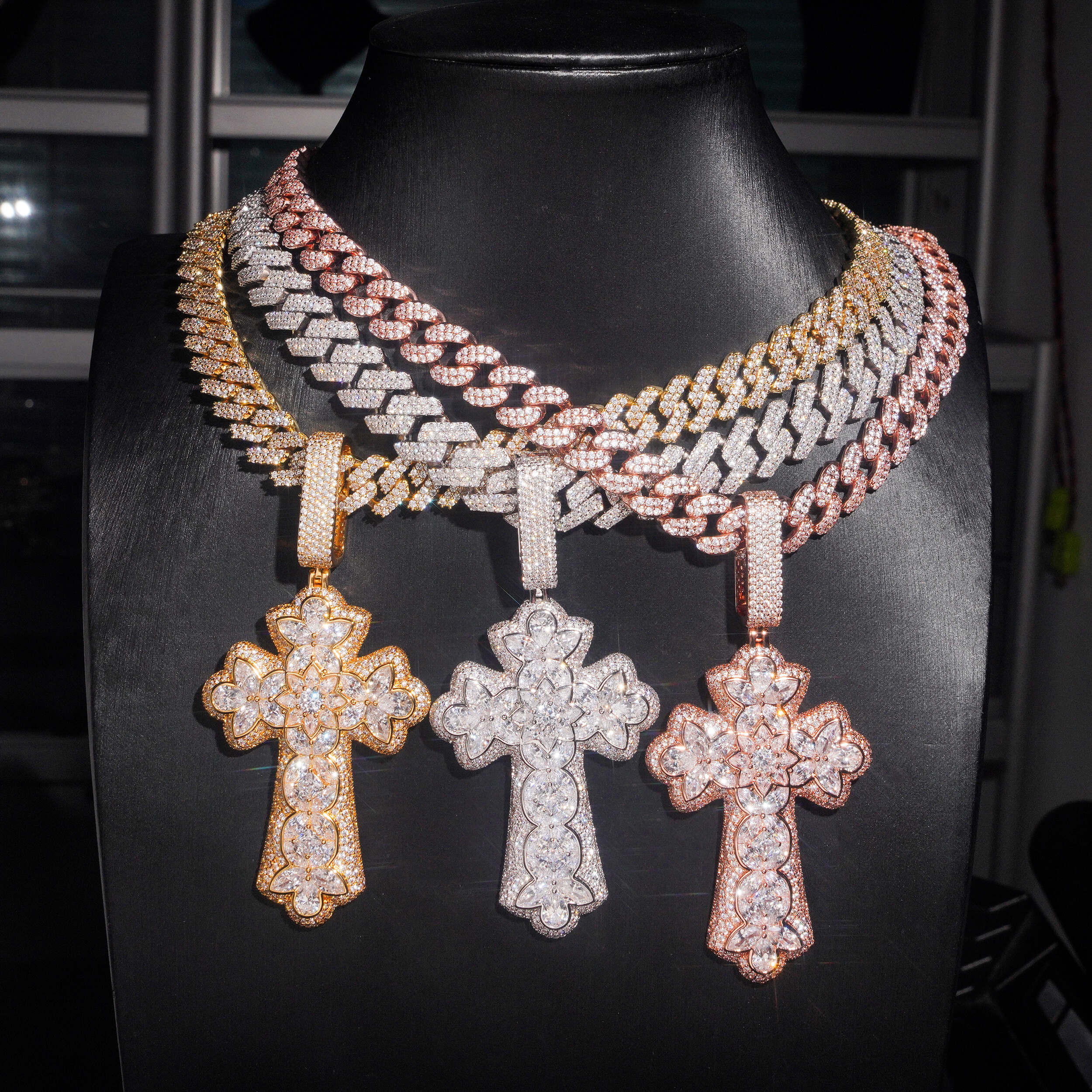 Large Size Cross Pendant Iced Out Men Jewelry Cross Charm