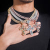 Hip Hop Fancy Cut Color Mix Cross Pendant Charm