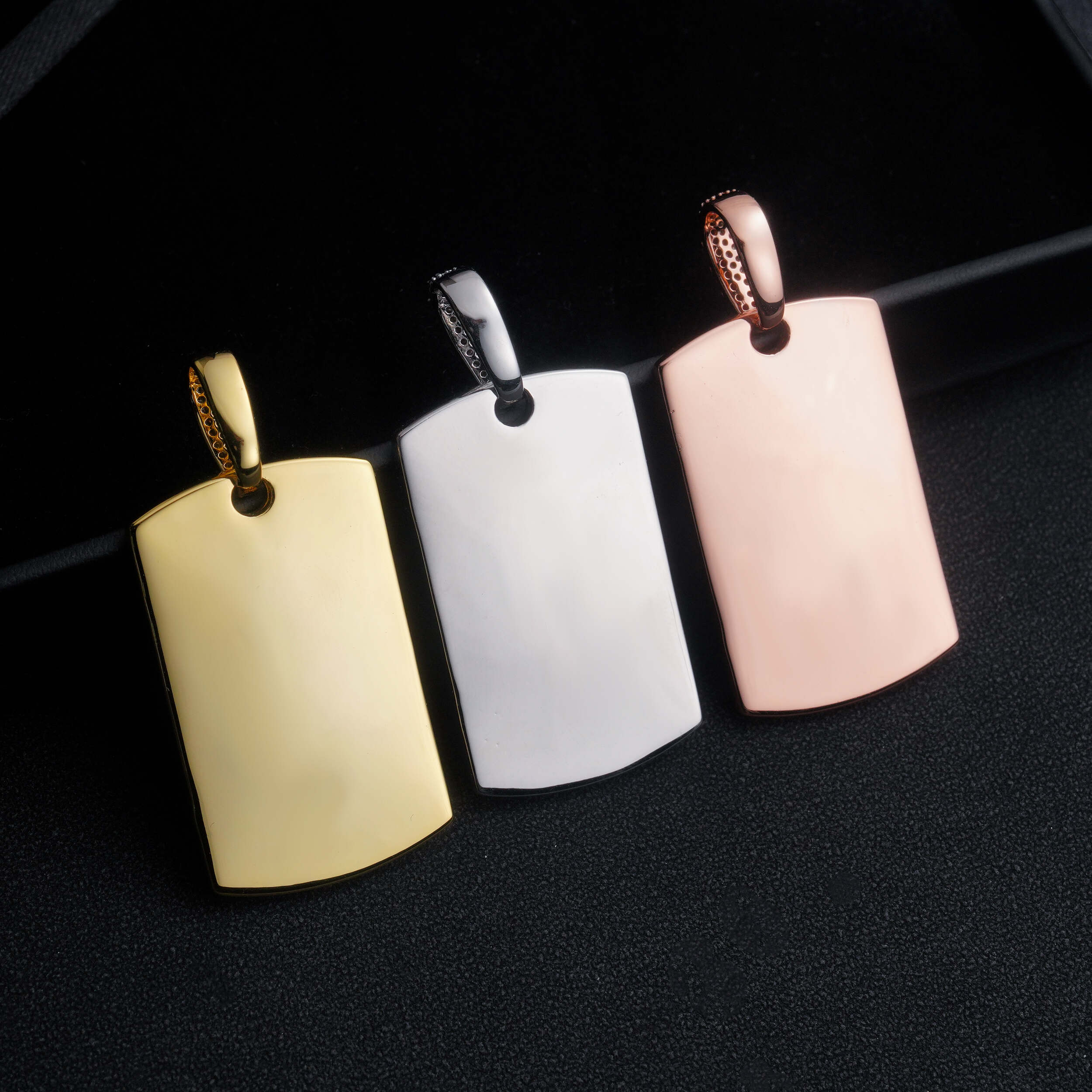 Iced Out Heart Shaped Photo Memory Dog Tag Pendant