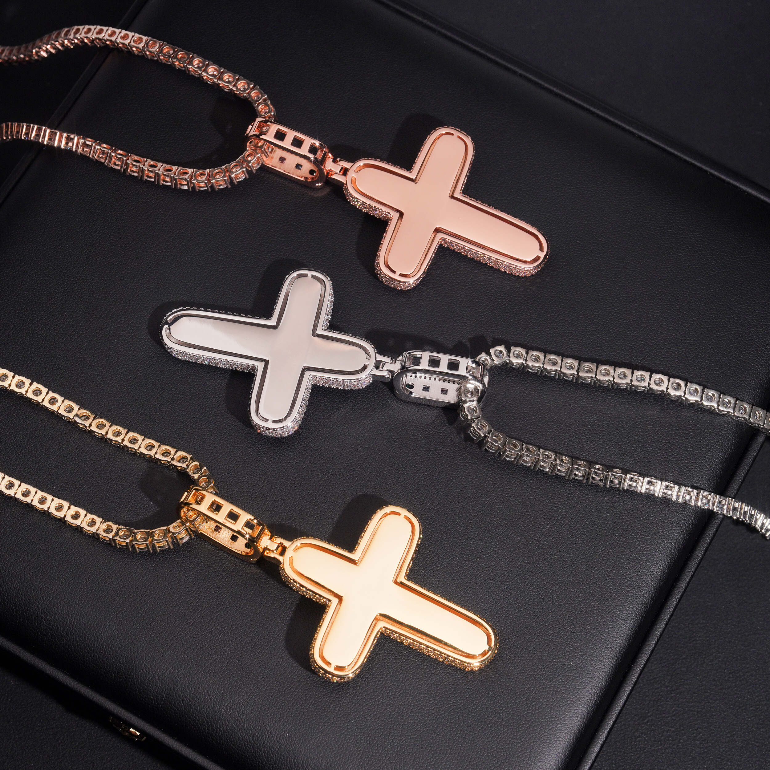 Mix Color Fancy Cut Cubic Zirconia Cross Pendant