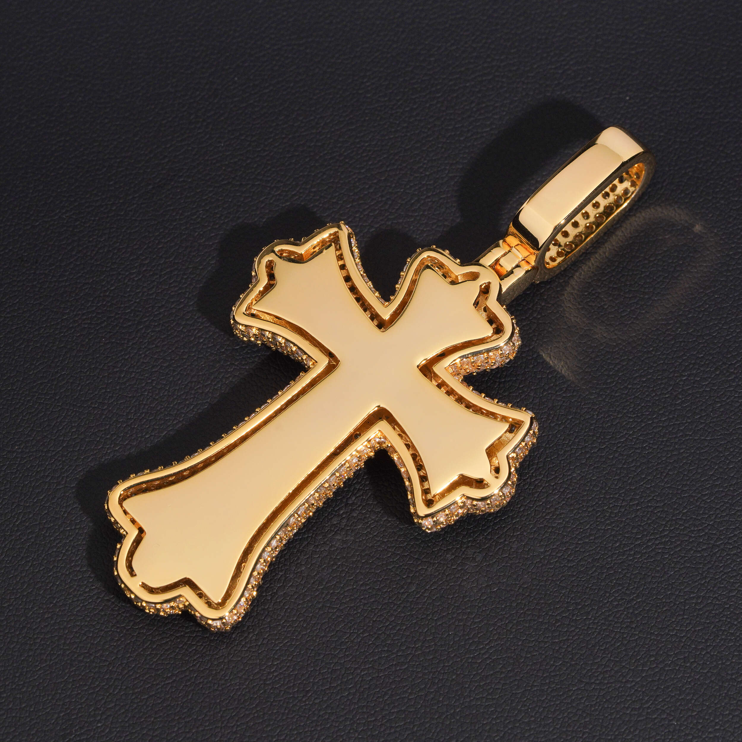 Hip Hop Fancy Cut Color Mix Cross Pendant Charm