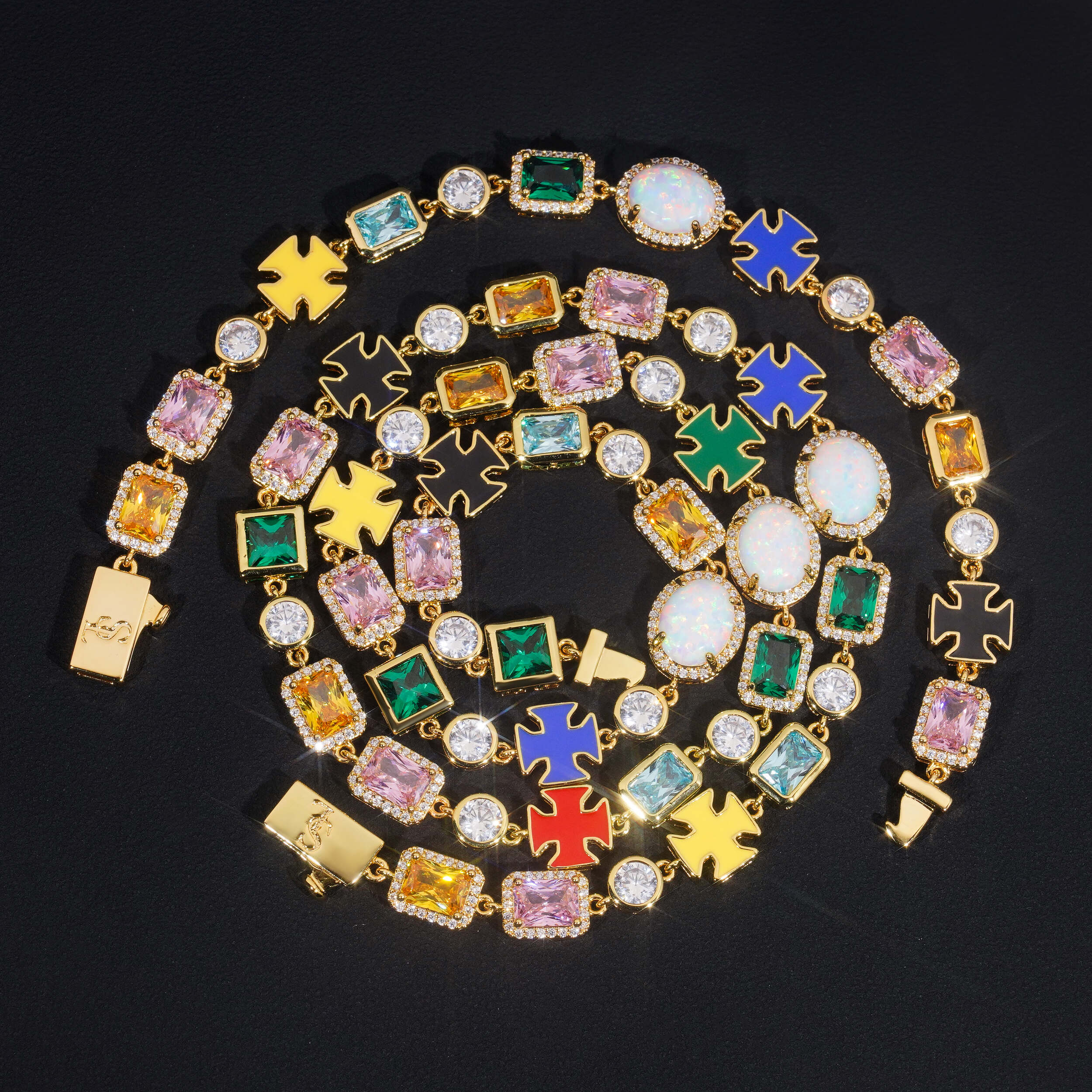 Unique Deisgn Multi Color Men Gemstone Necklace