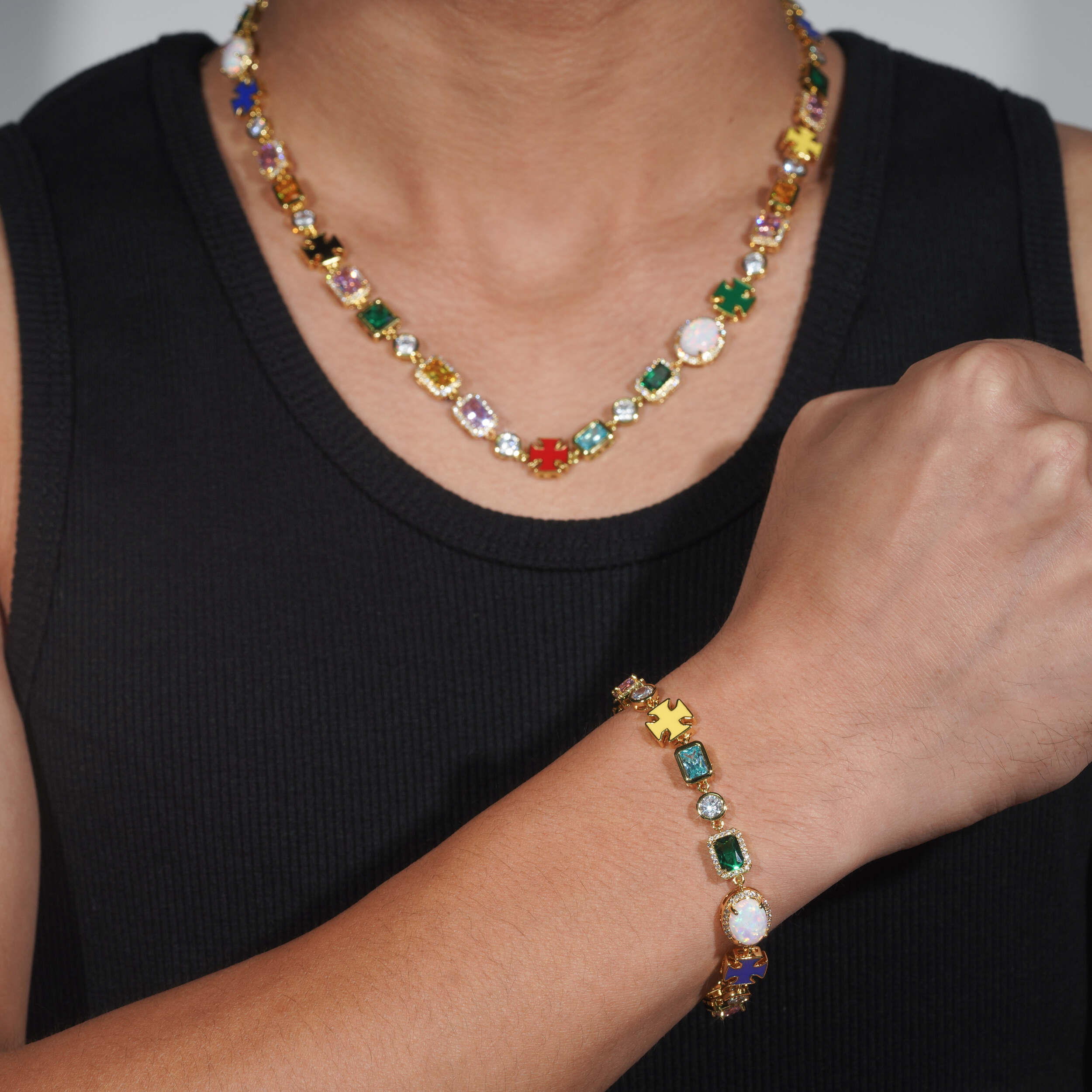 Unique Deisgn Multi Color Men Gemstone Necklace