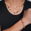 Multi Color Cubic Zirconia Halo Diamond Style Tennis Necklace