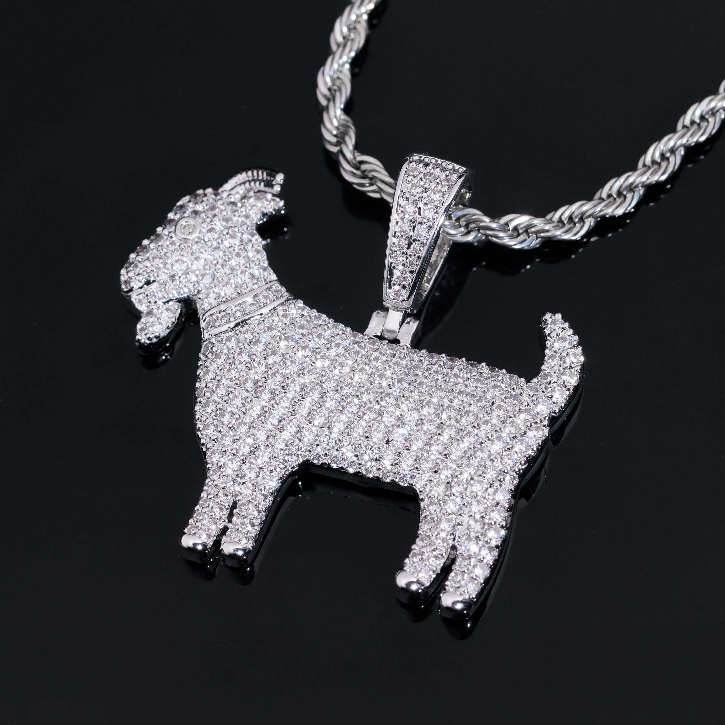 Iced Out Cubic Zirconia Goat Pendant
