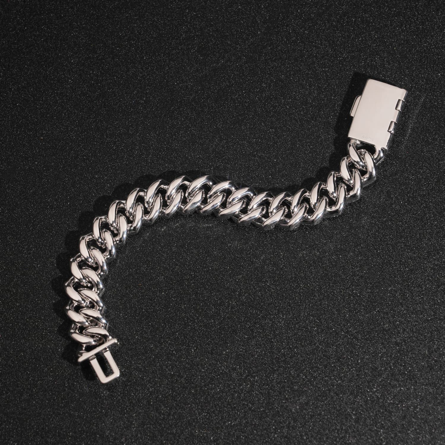 15MM 4 Rows Prong Set Cubic Zirconia Cuban Link Men Bracelet