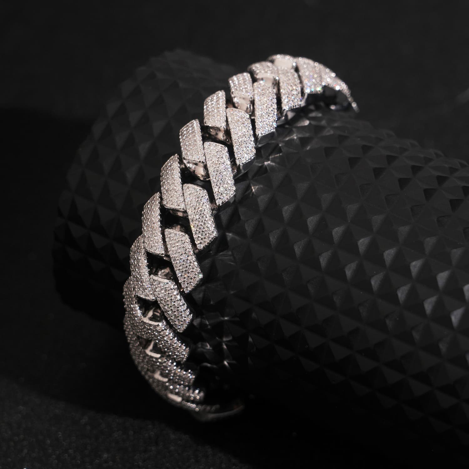 15MM 4 Rows Prong Set Cubic Zirconia Cuban Link Men Bracelet