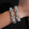 15MM Flower Infinity Link Men Bracelet Iced Out Hip Hop Style