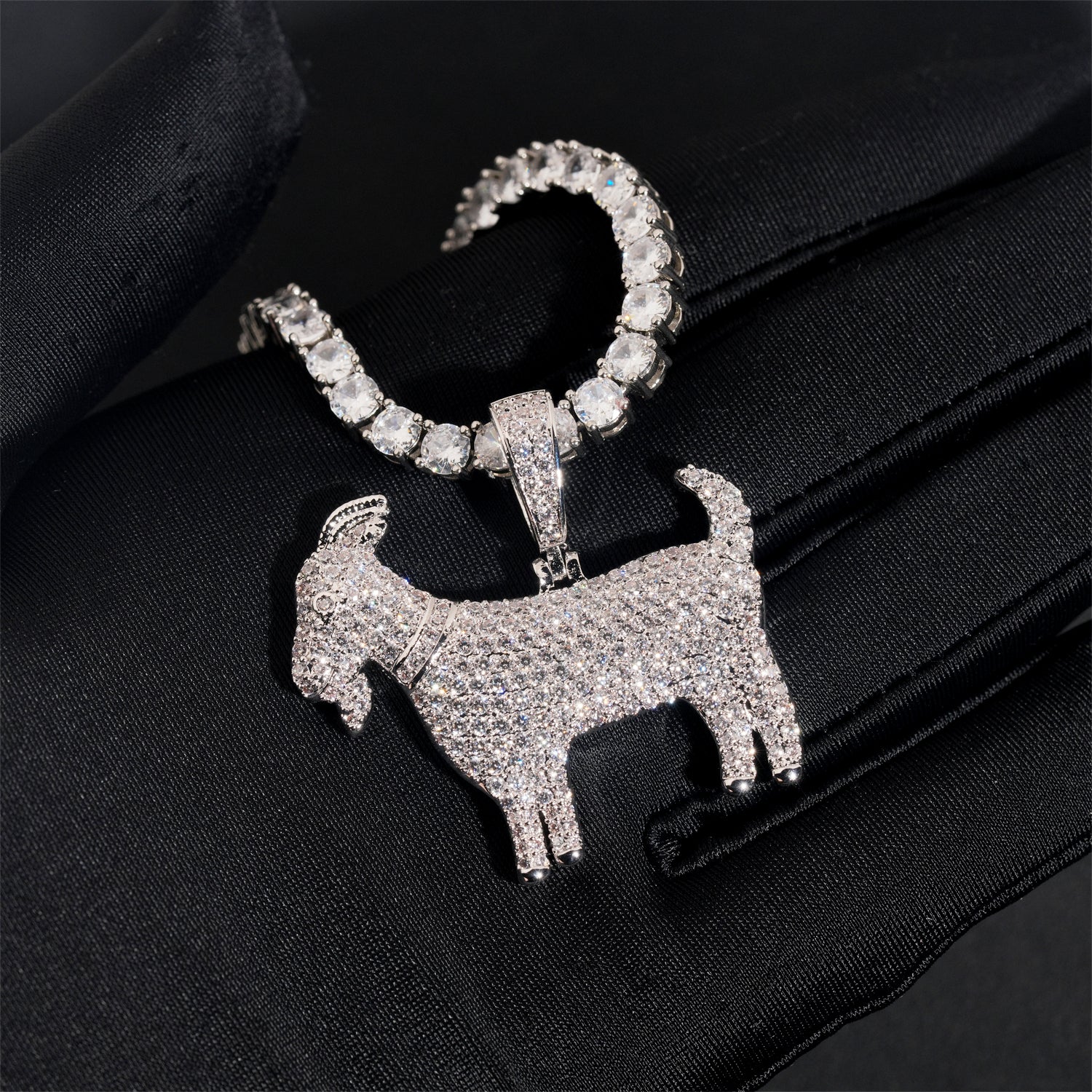 Iced Out Cubic Zirconia Goat Pendant